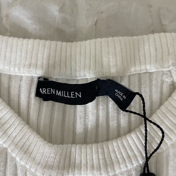 Karen Millen White Sweater with Ribbed Detailing - Picture 3 of 10